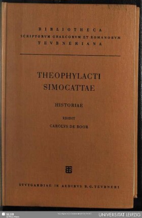 Theophylacti Simocattae historiae