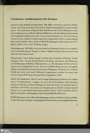 Verschiedene Ausführungen für Ätzungen