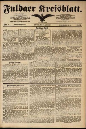 Ausgabe vom Montag, den 04. Januar 1904.