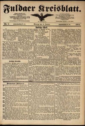 Ausgabe vom Montag, den 04. Januar 1904.