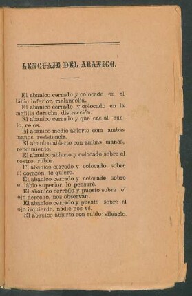 Lenguaje del abanico