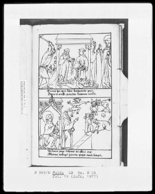 Illustrationen zur Vita Sancti Benedicti & Bis-Bini-Vita — ---, Folio 19 rectoBildseite