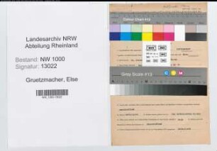 Entnazifizierung Else Gruetzmacher, geb. 12.12.1903 (Postassistentin)