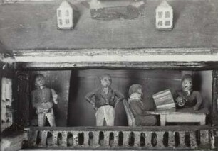 Bergwerksmodell: Buckelbergwerk eines Bergmannes mit Dreh-Mechanik