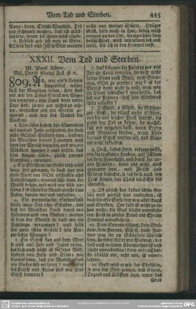 XXXII. Vom Tod und Sterben