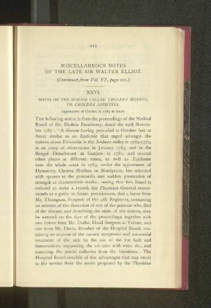 Miscellaneous Notes of the Late Sir Walter Elliot. (Continued from Vol. VI., page 201).