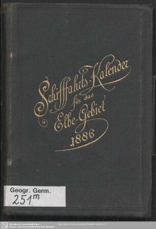 4.1886: Schiffahrts-Kalender für das Elbe-Gebiet