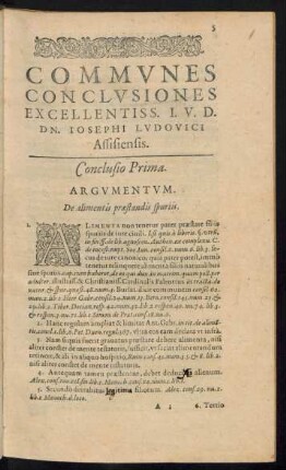Communes Conclusiones Excellentiss. I. V. D. Dn. Iosephi Ludovici Assisiensis.