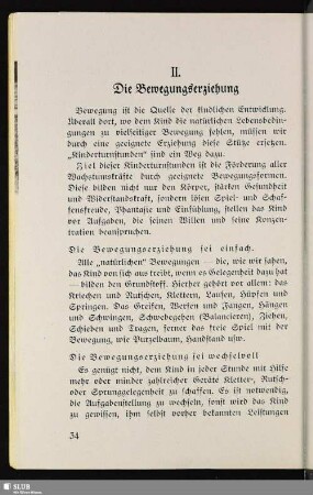 II. Die Bewegungserziehung