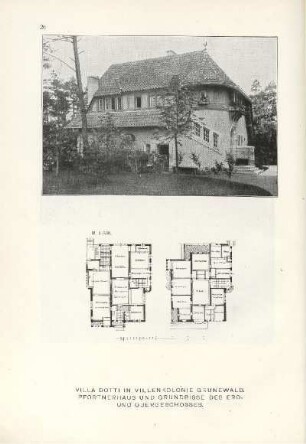 Villa Dotti in Villenkolonie Grunewald. Grundrisse des Erd- und Obergeschosses