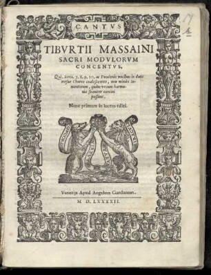 Tiburtio Massaino: Sacri modulorum concentus ...