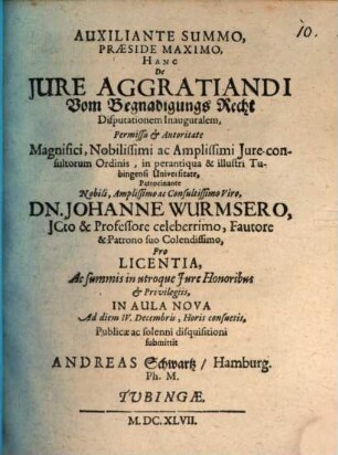 De Jure Aggratiandi : Vom Begnadigungs-Recht