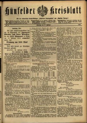 Ausgabe vom Dienstag, den 27. Februar 1912.
