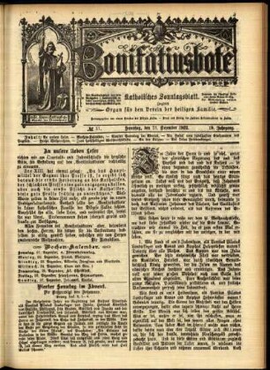Erste Ausgabe vom Sonntag, den 21. Dezember 1902.