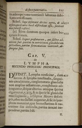 Cap. V. de Lympha Secundo Processu Principali.