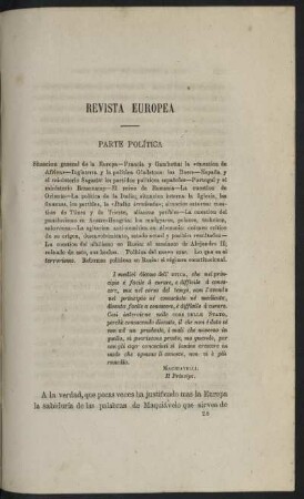 Revista Europea - Parte Política - Situacion general de la Europa...