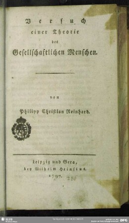 Versuch einer Theorie des Gesellschaftlichen Menschen