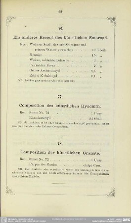 77. Composition des künstlichen Hyacinth