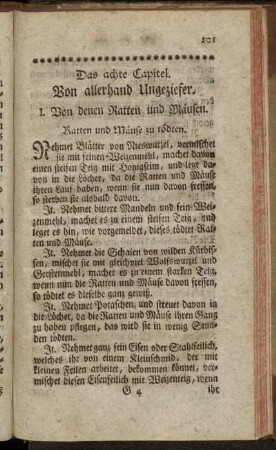 Das achte Capitel. Von allerhand Ungeziefer.