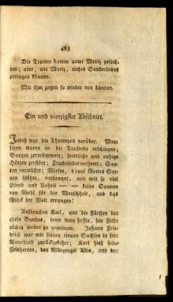 Ein und vierzigster Abschnitt. - Funfzigster Abschnitt.