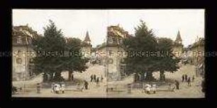 Rathausplatz mit Murtenlinde, Freiburg im Üechtland