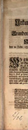Urkund Urtheils in Sachen Brandenburg-Onolzbach contra Nürnberg, d.d. 20. Dec. 1723. den Mühlhof betreffend