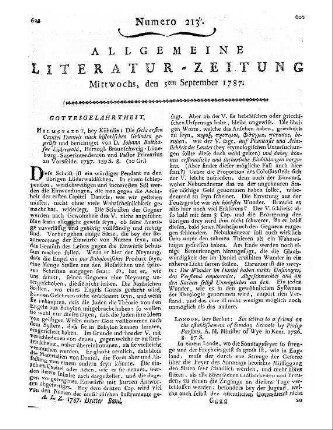 Bibel-Ideen zur Erleichterung des Bibellesens gesammelt, und zur Erbauung angewendet. Bern: Haller 1787