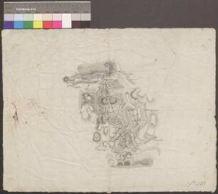 Schwarzwasser; [ohne Titel; Kriegskarte]; ohne Verfasser; ohne Maßstab; 50 x 39 cm; Kartenrand: Schatzlar-Bober; Bernsdorf-Königshein; Schwarzwasser; Papier; Federzeichnung mit Schraffen; Wälder laviert; Truppenstellungen.