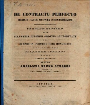 De contractu perfecto rerum facie mutata rescindendo