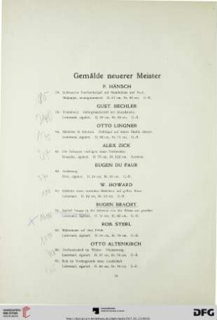Gemälde neuerer Meister (Nr. 58-100)