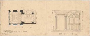 Stegmann, Carl von; Zeichnungen für Publikationen - Kirche S. S. Annunziata (Grundriss, Schnitt)
