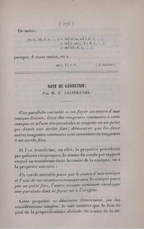 Note de géométrie.