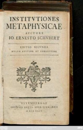 Institvtiones Metaphysicae