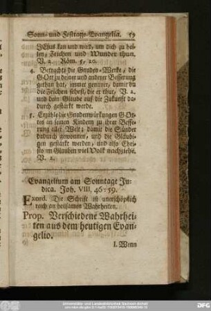 Evangelium am Sonntage Judica. Joh. VIII, 46 - 59.