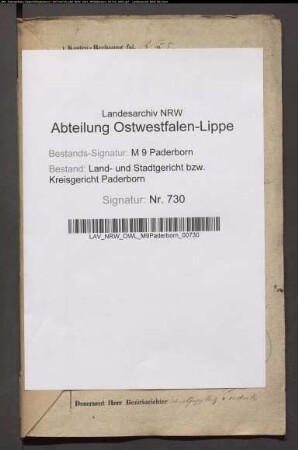 Erblasser: Finke, Bernardine, geb. Schütte: