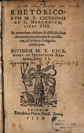Rhetoricorvm M. T. Ciceronis ad C. Herennivm libri IIII