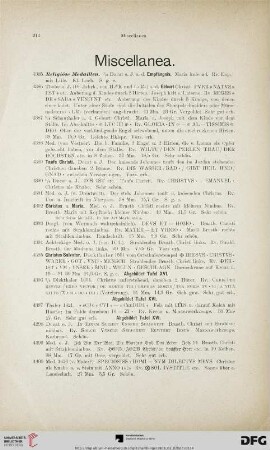 Miscellanea (Nr. 214-224)