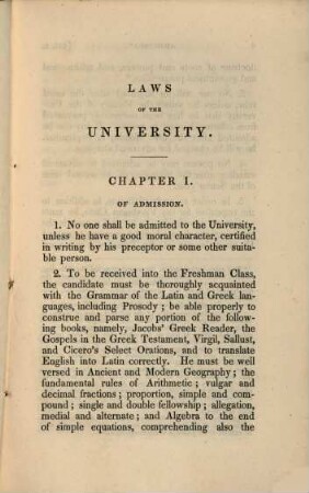 Statutes and laws of the University in Cambridge, Massachusetts. [1.] 1834