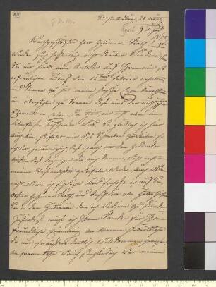 Brief von Sachsen-Weimar und Eisenach, Maria Pawlowna Großherzogin von an Goethe, Johann Wolfgang von