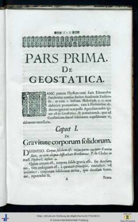 Caput I. De Gravitate corporum solidorum.