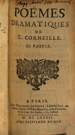 Poemes Dramatiques De T. Corneille, 2