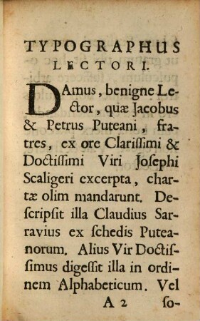 Scaligeriana, sive excerpta ex ore Josephi Scaligeri
