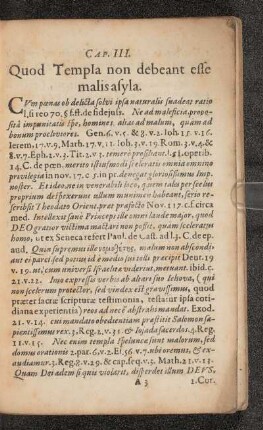 Cap. III. Quod templa non debeant esse malis asyla.