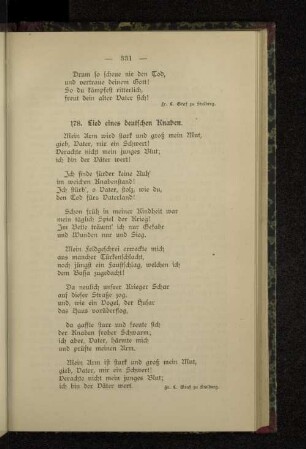 178. Lied eines deutschen Knaben.