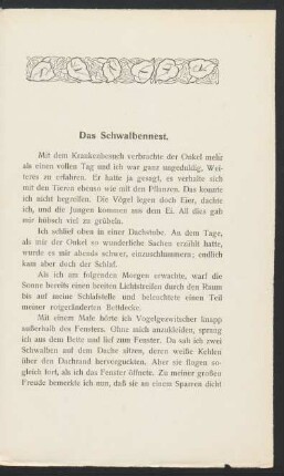 Das Schwalbennest.
