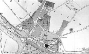 Havelberg. Stadtplan, Ausschnitt, aus: Zoellner, Alfred: Chronik der Stadt Havelberg, 1893