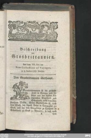 Beschreibung von Grosbritannien.