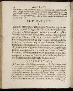 Articulus III. Observatio 1. - 5.