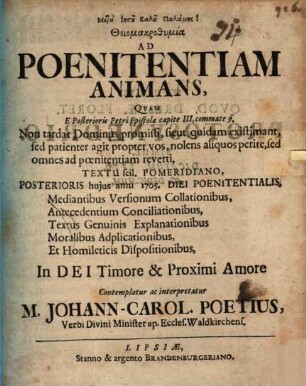 Theiomakrodomia ad poenitentiam animans