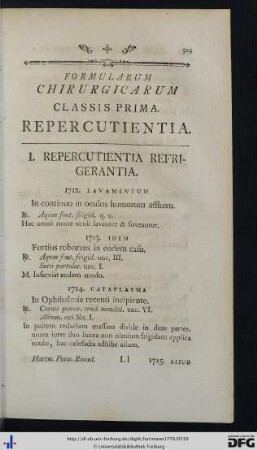 Formularum Chirurgicarum Conspectus.